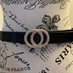 Double Circle Rhinestone Adjustable Belt
